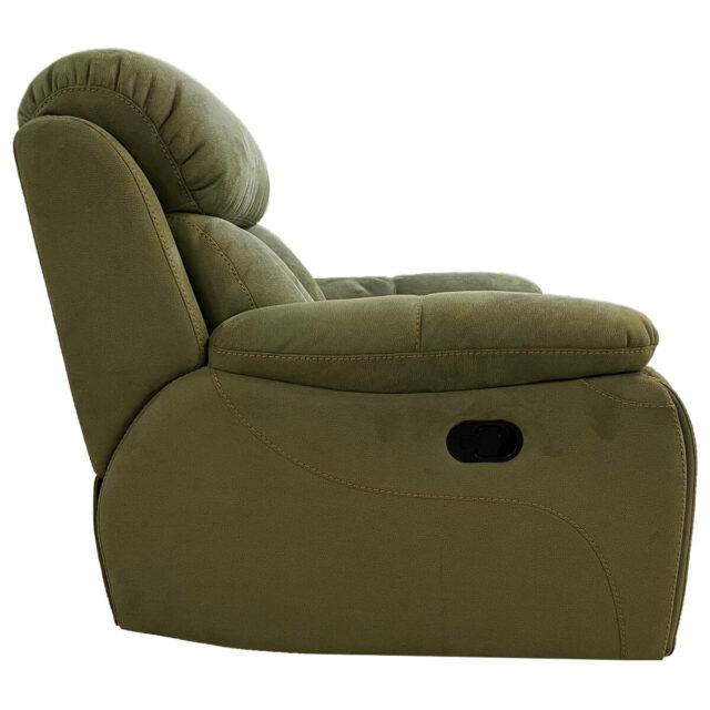 Кресло рекалйнер Хьюстон зеленое вид сбоку