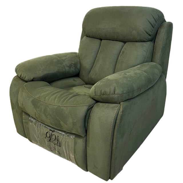 Кресло рекалйнер Хьюстон зеленое вельветовое