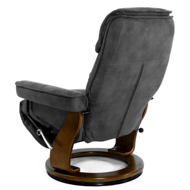 Кресло с рекалйнером Релакс Рио серое вид сзади
