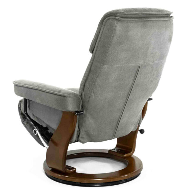 Кресло с рекалйнером Релакс Рио светло-серое вид сзади