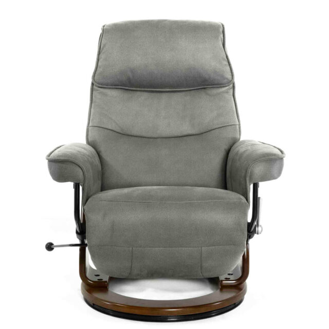 Кресло с рекалйнером Релакс Рио светло-серое вид спереди