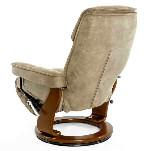 Кресло рекалйнер Релакс Рио бежевое вид сзади