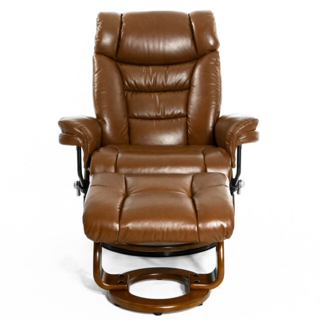 Кресло реклайнер Зуэль коричневое вид спереди