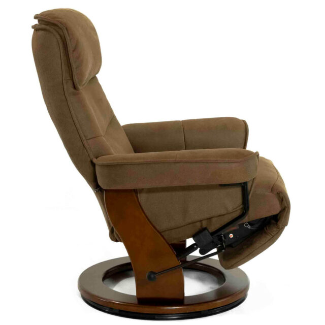 Кресло рекалйнер Релакс Рио коричневое вид сбоку