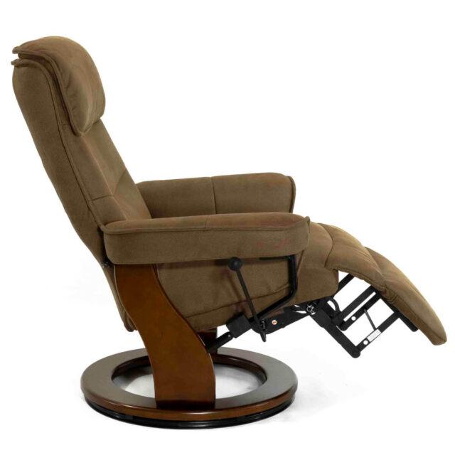 Кресло реклайнер Релакс Рио коричневое вид сбоку