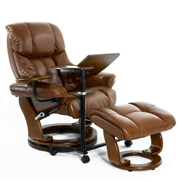 Кресло с механизмом реклайнер Люкс коричневое