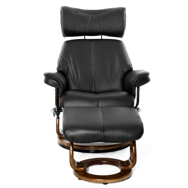 Кресло реклайнер Пиабора черное вид спереди