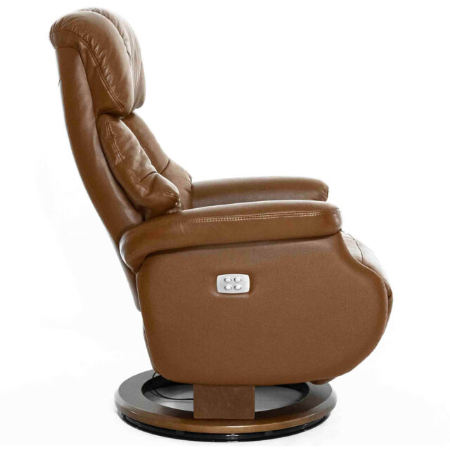 Кресло реклайнер электрическое Люкс коричневое