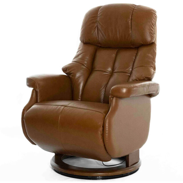 Кресло реклайнер с электрическим приводом Люкс коричневое