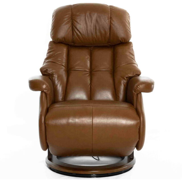 Кресло реклайнер с электрическим приводом Люкс коричневое