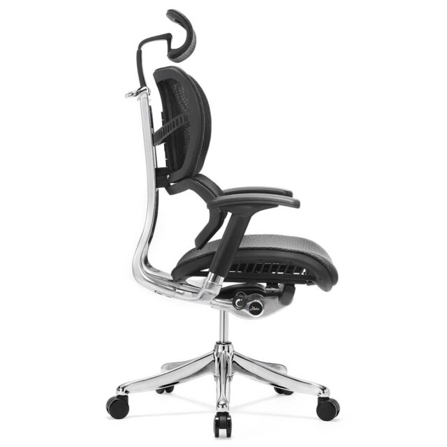 Эргономичное офисное кресло Falto Expert Fly серое вид сбоку