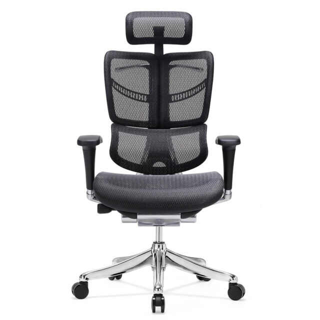 Эргономичное офисное кресло Falto Expert Fly серое вид спереди