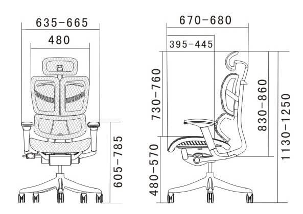 Офисное кресло Falto expert Fly габаритные размеры