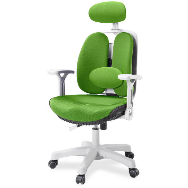 Эргономичное офисное кресло Falto INNI Health зеленое с белым