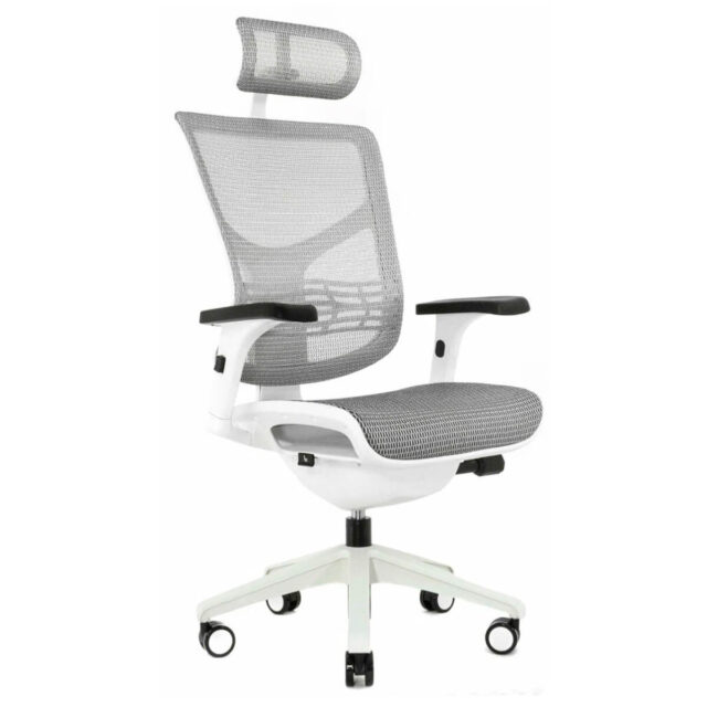 Компьютерное кресло Falto Expert Vista серое с белым каркасом