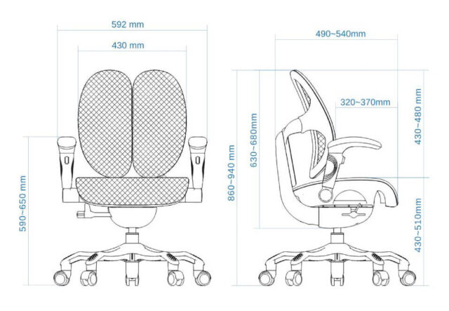 Детское компьютерное кресло Falto expert orto габаритные размеры