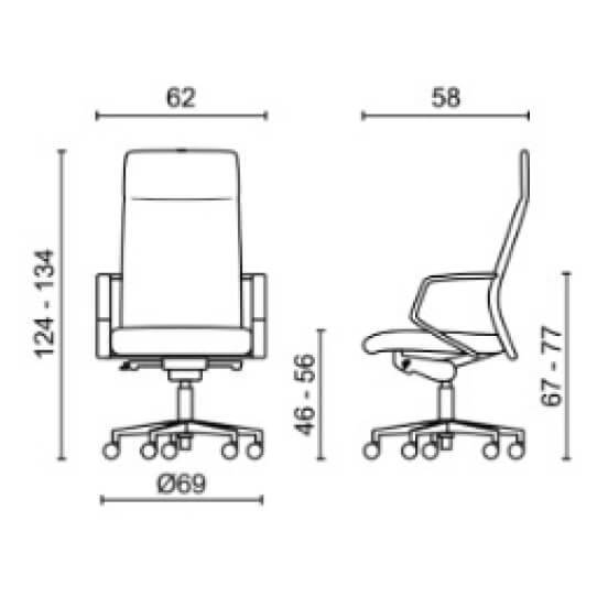 Эргономичное компютерное кресло Milani Celine размеры
