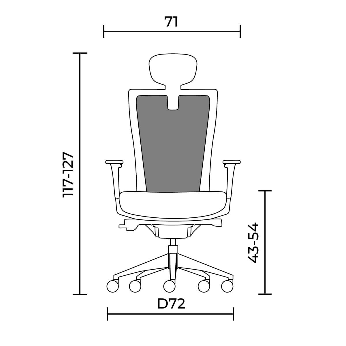 Эргономичное компютерное кресло Milani X-chair размеры